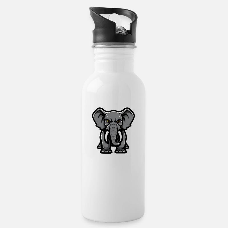 éléphant - Gourde avec paille intégrée - blanc