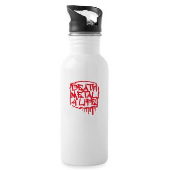 Heavy Death Metal 4 Life Hard Rock Cool Graffiti - Water bottle with straw - white - Right