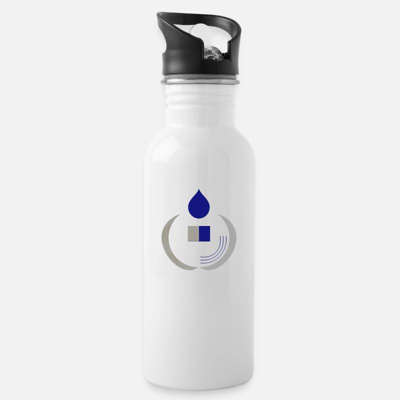 Duo Apple-2 - Water bottle with straw - white