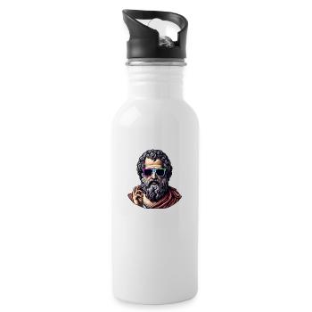 Cool Philosopher - Water bottle with straw - white - Right