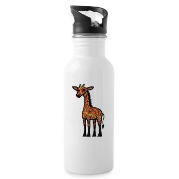Giraffe Halloween Tier - Trinkflasche mit integriertem Trinkhalm - Weiß - Rechts