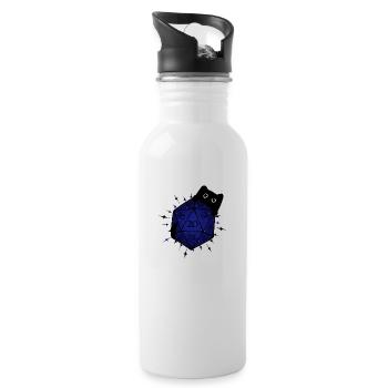 Stylo et papier D20 W20 Chat Nuit Étoiles Jeu de rôle - Gourde avec paille intégrée - blanc - Droite