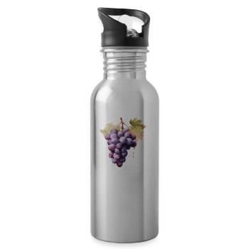 Grapes - Water bottle with straw - silver - Right