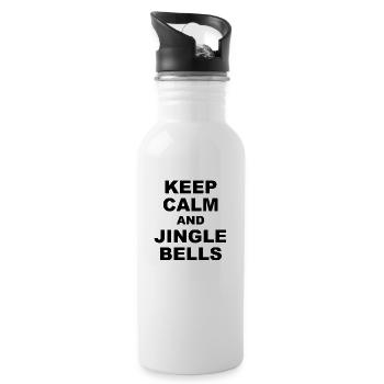 Keep calm and jingle bells - Trinkflasche mit integriertem Trinkhalm - Weiß - Rechts