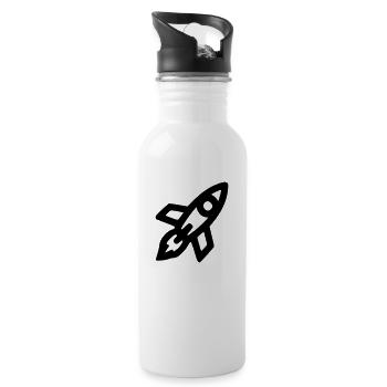 Rakete - Trinkflasche mit integriertem Trinkhalm - Weiß - Rechts