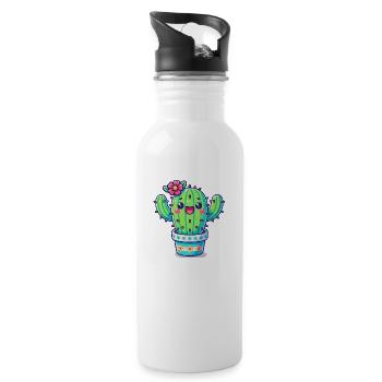 cactus - Water bottle with straw - white - Right