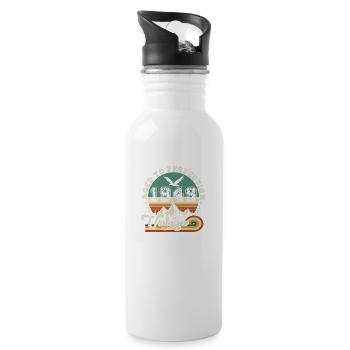 1950 Vintage Retro Jubiläum 1950er Jahre.Auflage 2025. - Trinkflasche mit integriertem Trinkhalm - Weiß - Rechts