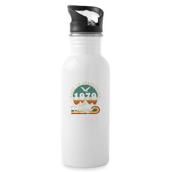 Aged to perfection 1979 Retro -Edition 2025. - Water bottle with straw - white - Right