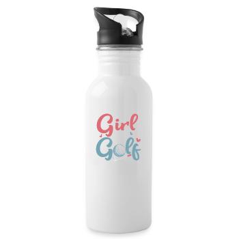 Just A Girl Who Loves Golf Golfer Hobby - Trinkflasche mit integriertem Trinkhalm - Weiß - Rechts