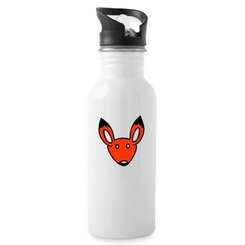 Fuchs Rotfuchs Wildes Tier Schlauer Wald Bewohner - Trinkflasche mit integriertem Trinkhalm - Weiß - Rechts