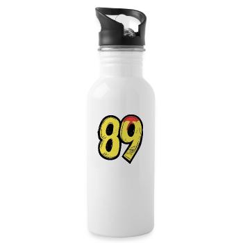 89 Numéro Coloré - Gourde avec paille intégrée - blanc - Droite