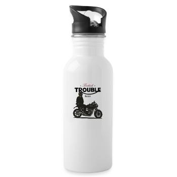 Modern Classic // Custom // Motorcycle - Water bottle with straw - white - Right