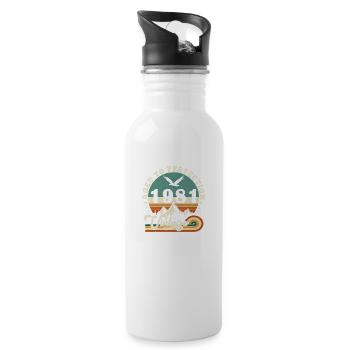 Aged to perfection 1981 Retro -Edition 2025. - Water bottle with straw - white - Right