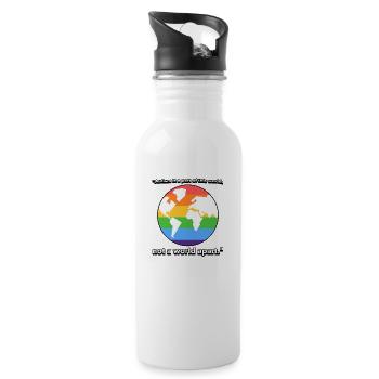 Autism Quote T-Shirt - Water bottle with straw - white - Right