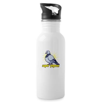 Super Pigeon - Water bottle with straw - white - Right