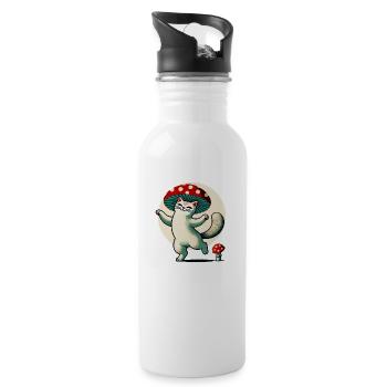 Mushroom Kitty Cat - Water bottle with straw - white - Right