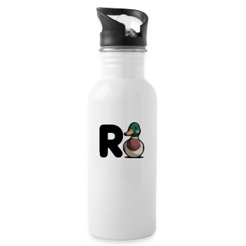 Chemise de canard drôle – Lettres Cartoon Design - Gourde avec paille intégrée - blanc - Droite