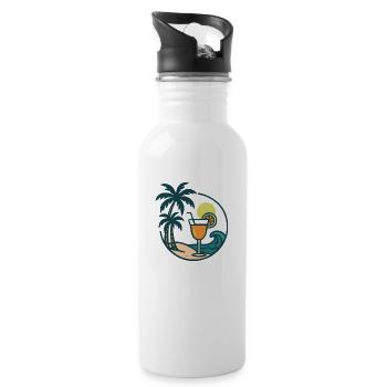 insel cocktail - Trinkflasche mit integriertem Trinkhalm - Weiß - Rechts