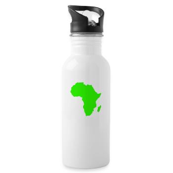 L'Afrique, le continent, l'Europe, l'Asie, - Gourde avec paille intégrée - blanc - Droite