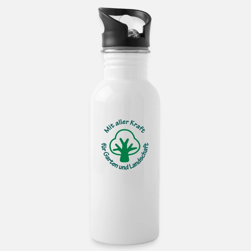 Garten- und Landschaftbau - Trinkflasche mit integriertem Trinkhalm - Weiß