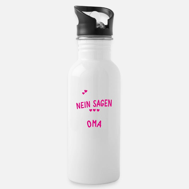 Ich bin die Oma - Trinkflasche mit integriertem Trinkhalm - Weiß