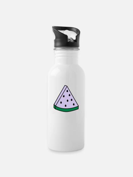 watermelon - Water bottle with straw - white