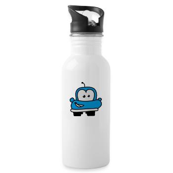 autos__funny_car_3c - Trinkflasche mit integriertem Trinkhalm - Weiß - Rechts