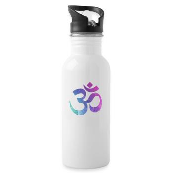 yoga om 4 - Trinkflasche mit integriertem Trinkhalm - Weiß - Rechts