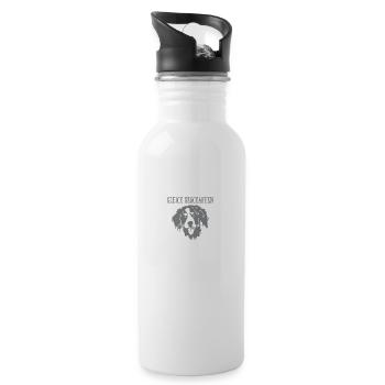 Alle Hunde Hovawart - Trinkflasche mit integriertem Trinkhalm - Weiß - Rechts