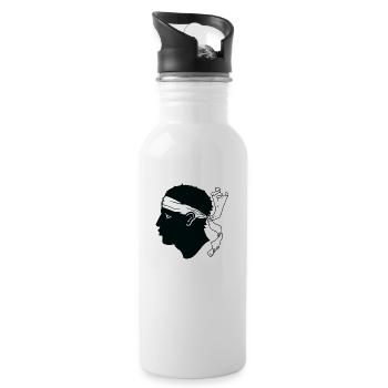 Korsika! - Trinkflasche mit integriertem Trinkhalm - Weiß - Rechts