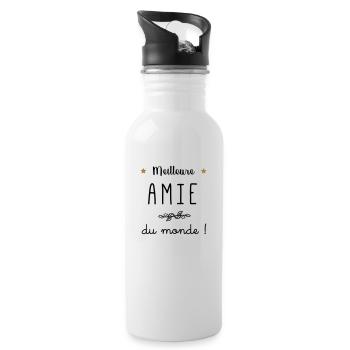 Meilleure Amie du monde vecteur - Gourde avec paille intégrée - blanc - Droite