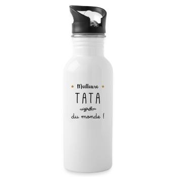 Meilleure tata du monde vecteur - Gourde avec paille intégrée - blanc - Droite