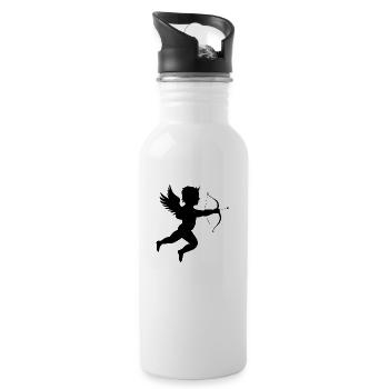 amor i love you ich liebe dich valentines day - Trinkflasche mit integriertem Trinkhalm - Weiß - Rechts