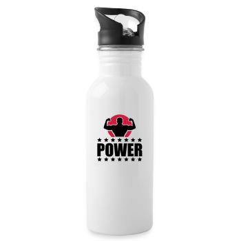body_building_power_f2 - Gourde avec paille intégrée - blanc - Droite