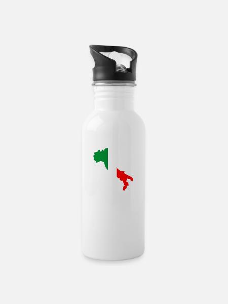 Italie couleurs non dégradées - Gourde avec paille intégrée - blanc