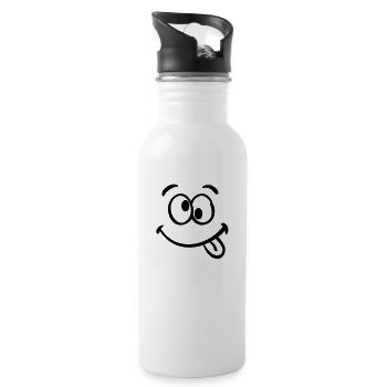 Crazy smile - Trinkflasche mit integriertem Trinkhalm - Weiß - Rechts