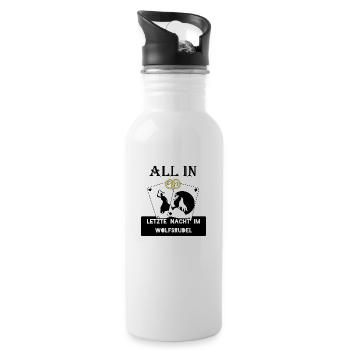 ALL IN Junggesellenabschied - Trinkflasche mit integriertem Trinkhalm - Weiß - Rechts