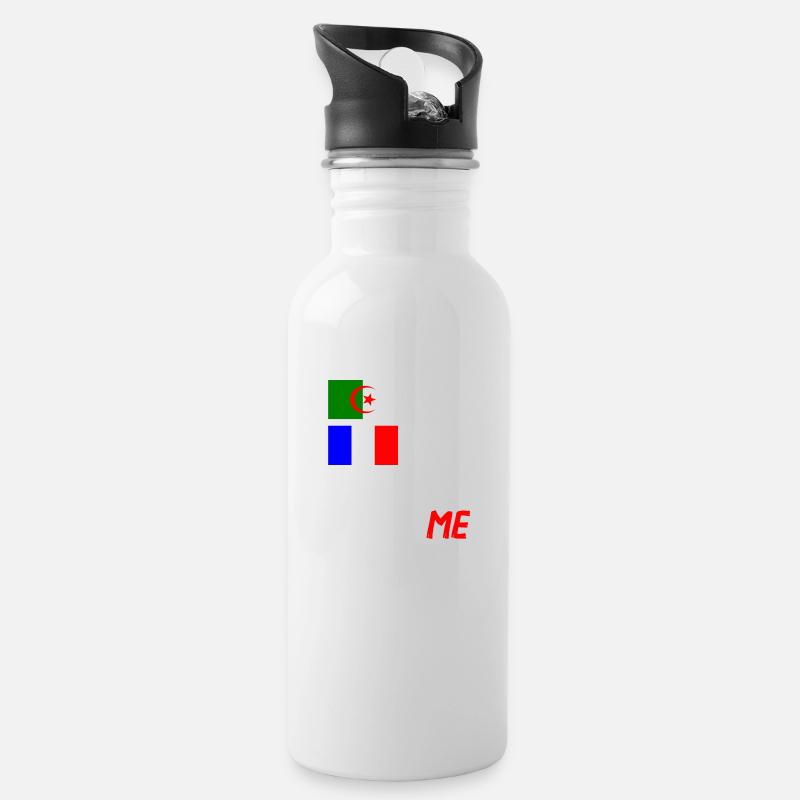 Moitié Français / moitié Algérien - Gourde avec paille intégrée - blanc