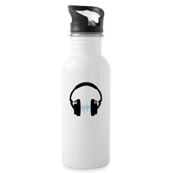Kopfhörer - Trinkflasche mit integriertem Trinkhalm - Weiß - Rechts