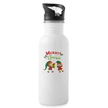 Christmas Elf Elf Christmas Christmas Xmas - Water bottle with straw - white - Right