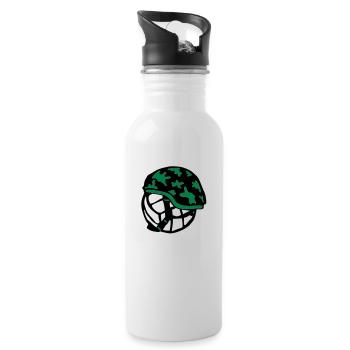 Volleyball Wasserball Ball militärischen Helm - Trinkflasche mit integriertem Trinkhalm - Weiß - Rechts
