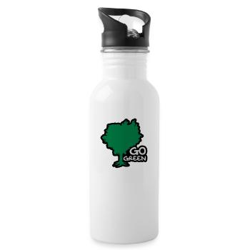 Go Green - Trinkflasche mit integriertem Trinkhalm - Weiß - Rechts