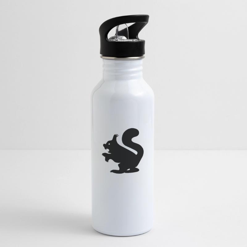 Killer Squirrel - Böses Eichhörnchen Trinkflasche mit integriertem Trinkhalm