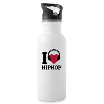I love Hip Hop - Water bottle with straw - white - Right
