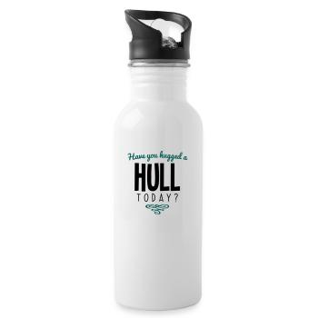 have you hugged a hull name today - Water bottle with straw - white - Right