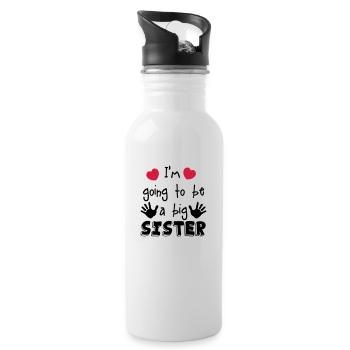 big sister - Water bottle with straw - white - Right