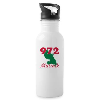 Martinique / 972 / Martiniquais / Martiniquaise - Gourde avec paille intégrée - blanc - Droite