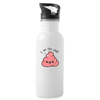 Quote quote i am the shit - Water bottle with straw - white - Right