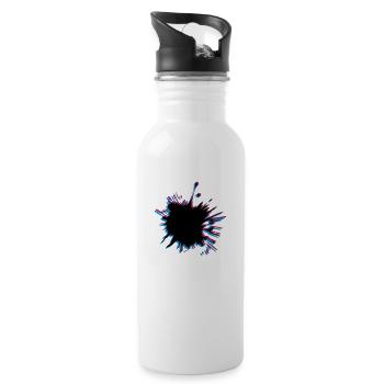 3D Klecks Spritzer - Trinkflasche mit integriertem Trinkhalm - Weiß - Rechts