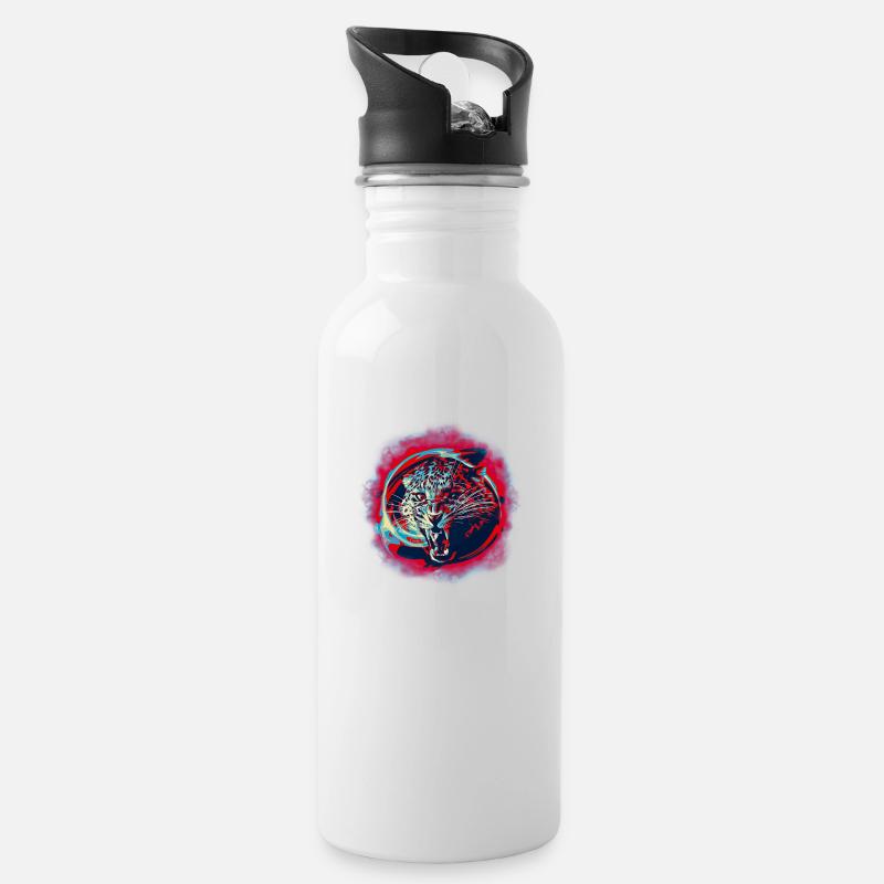 jaguard - Water bottle with straw - white